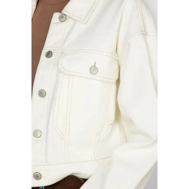 Murphy Crop White Jean Jacket