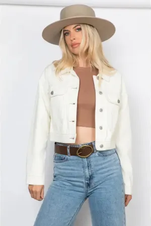 Murphy Crop White Jean Jacket
