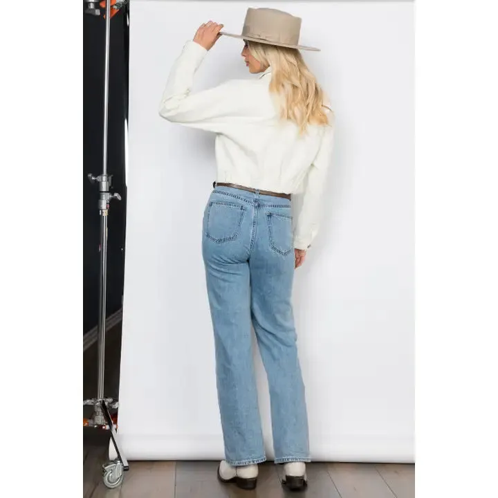 Murphy Crop White Jean Jacket