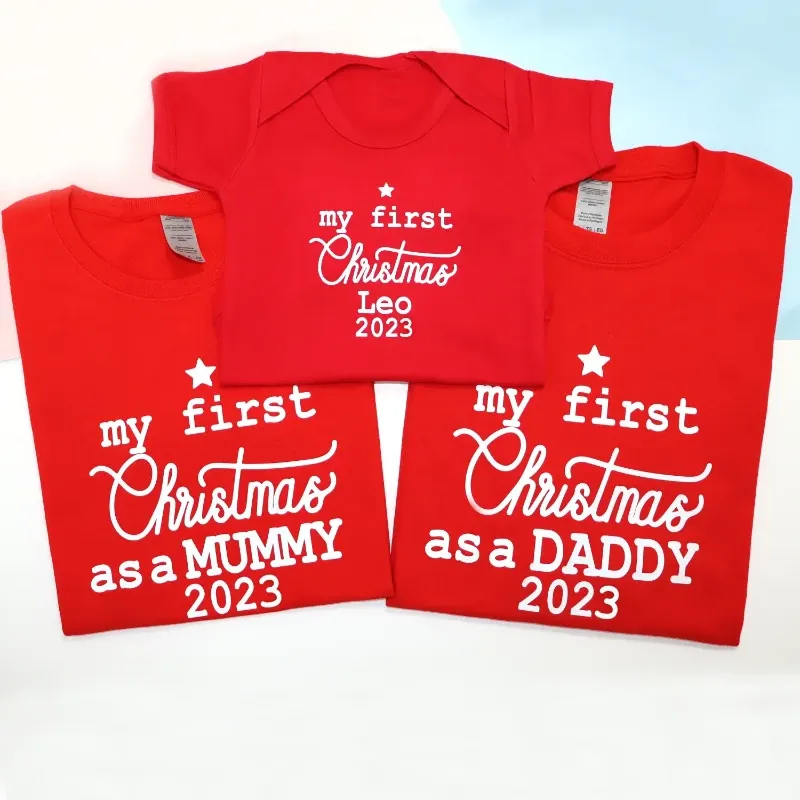 My first Christmas as Mummy My First Christmas As Daddy Matching Family T-shirts