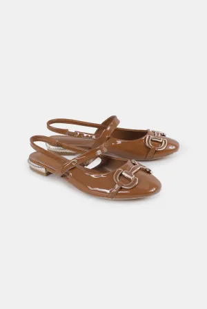 Myla Slingback Shoes - Brown