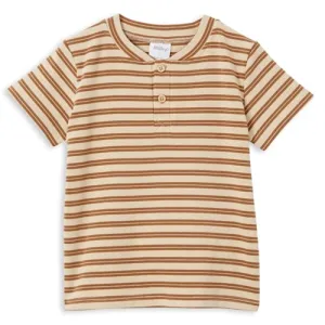 Natural Stripe Henley Tee