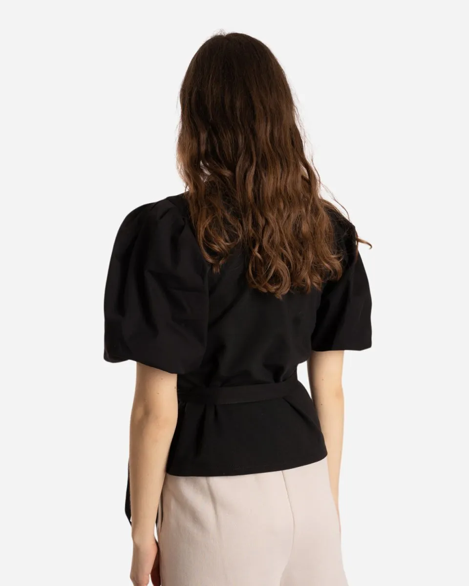 Nema Wrap Blouse - Black