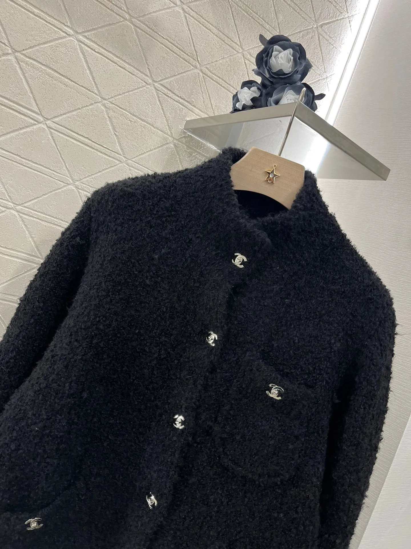 New Lapel Pocket Knitted Jacket