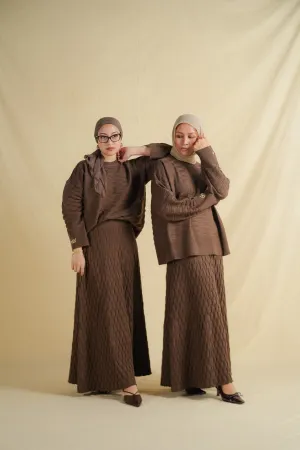 NUVOLA KNIT SKIRT IN ESPRESSO
