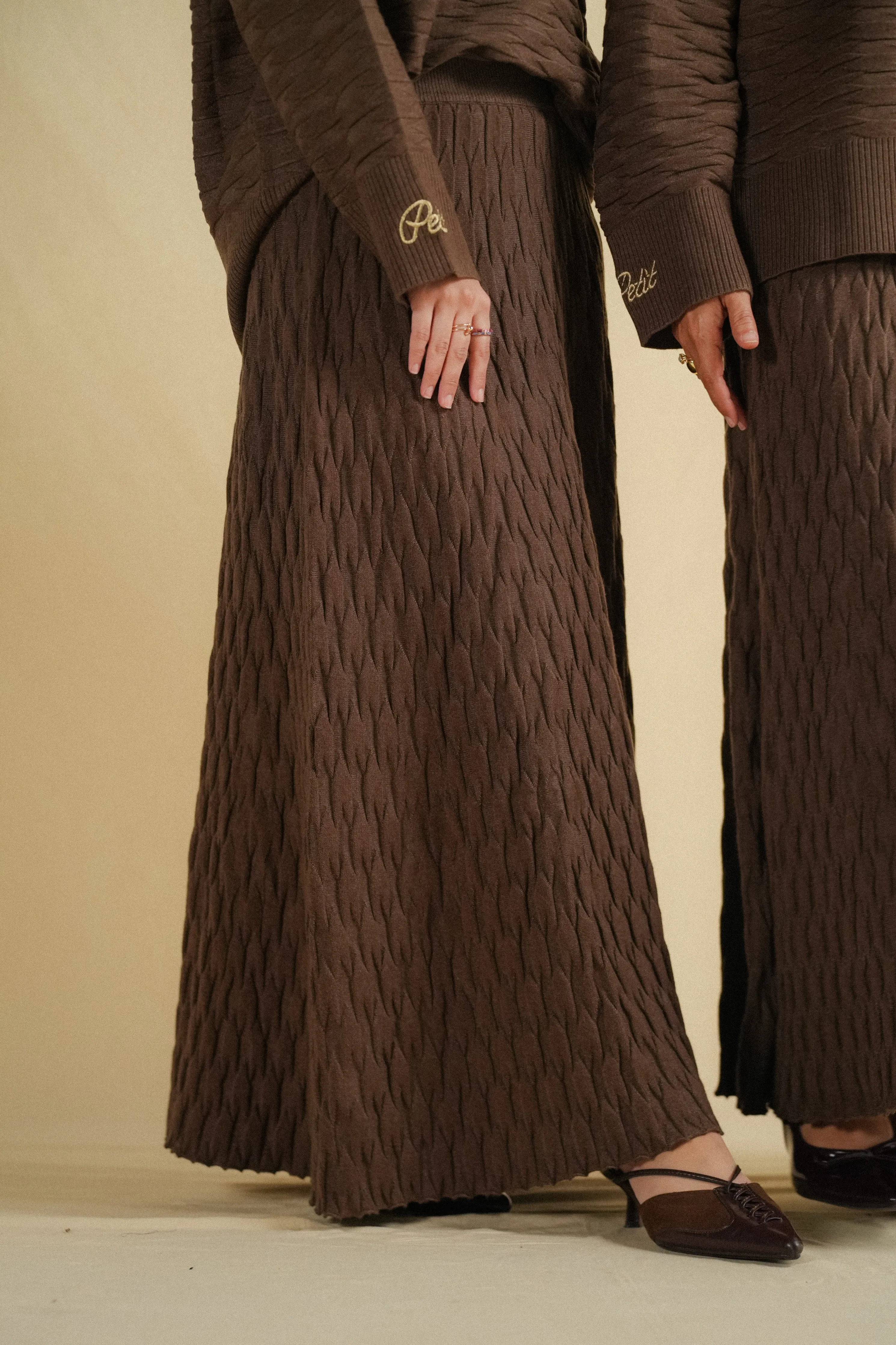 NUVOLA KNIT SKIRT IN ESPRESSO