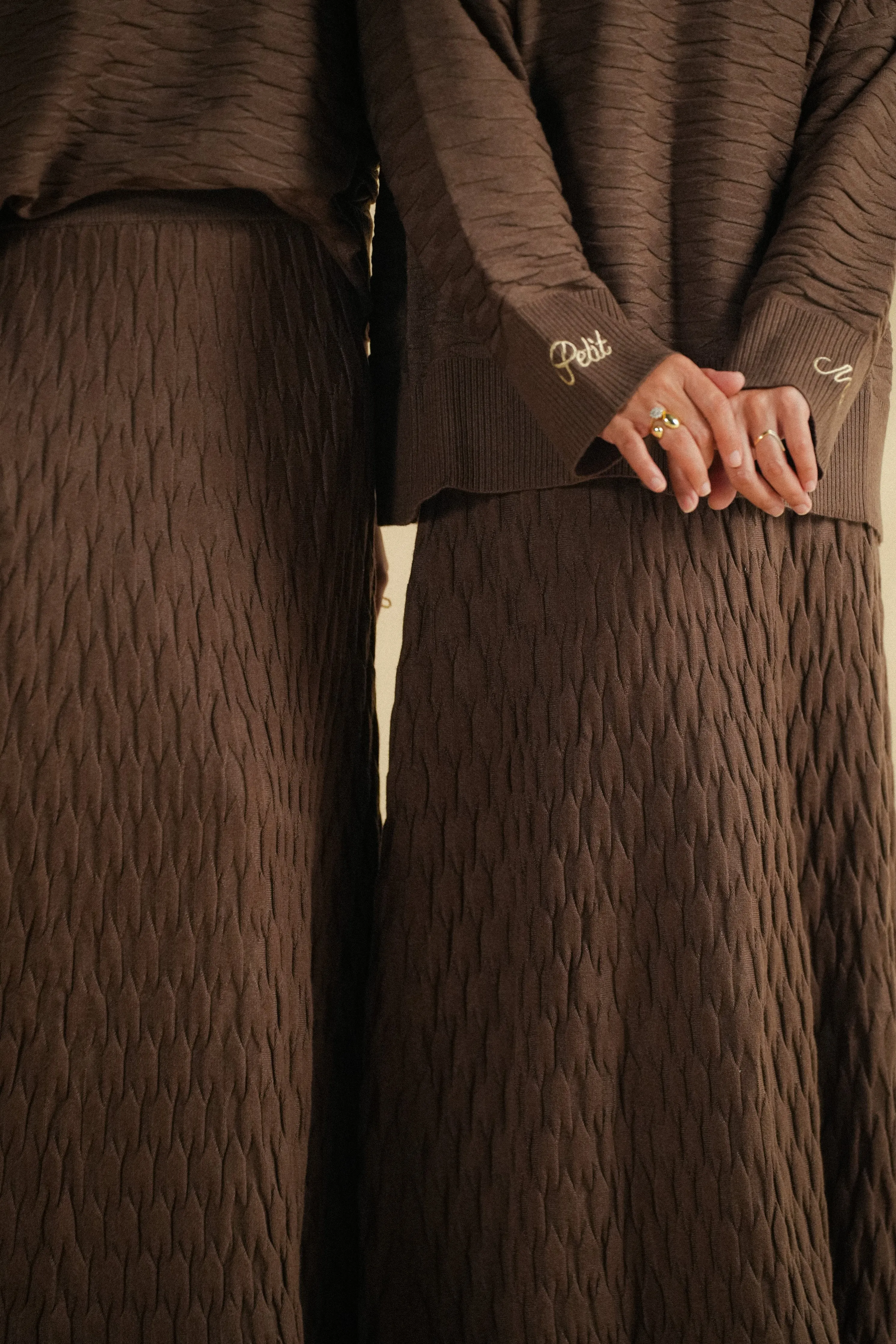 NUVOLA KNIT SKIRT IN ESPRESSO