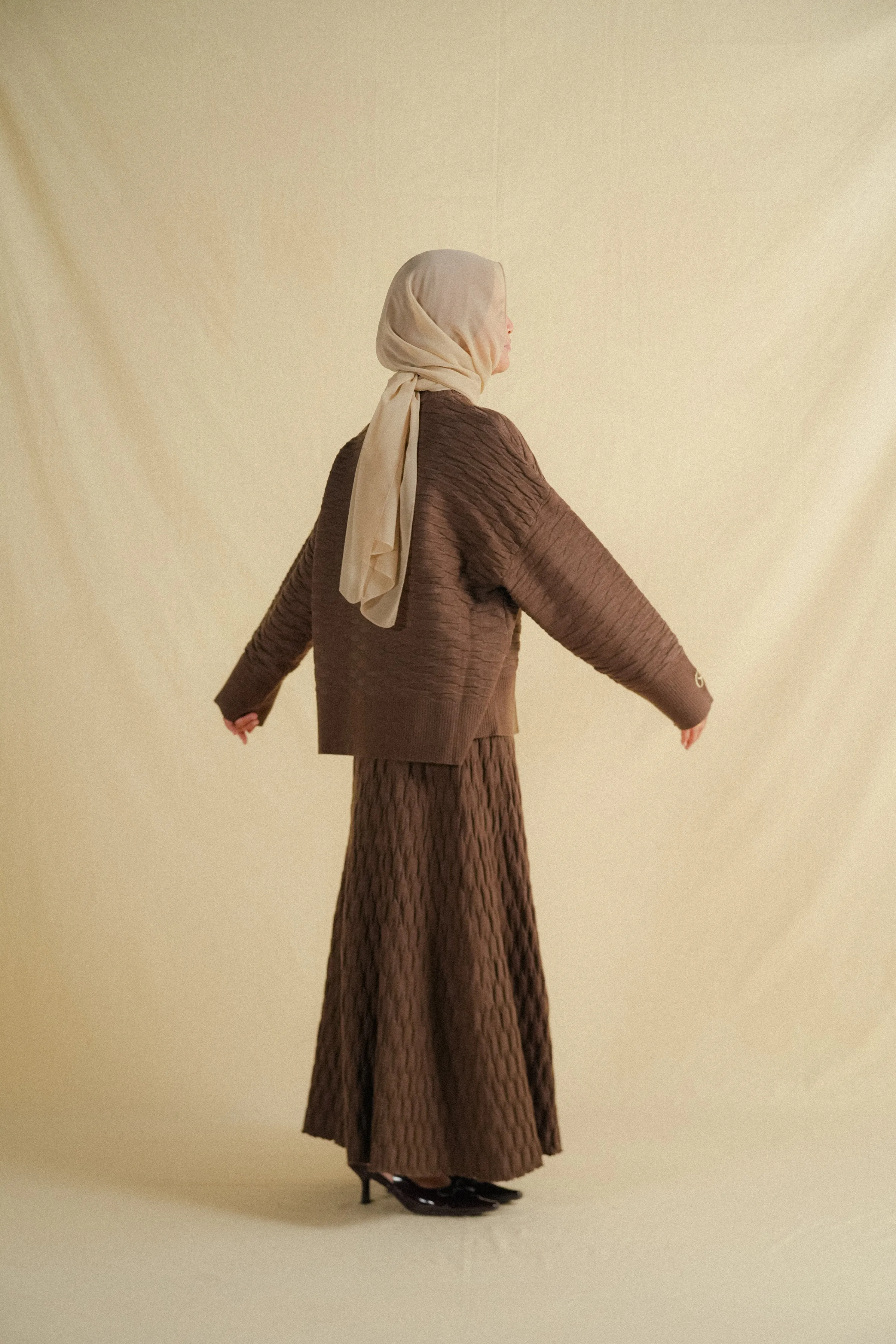 NUVOLA KNIT SKIRT IN ESPRESSO