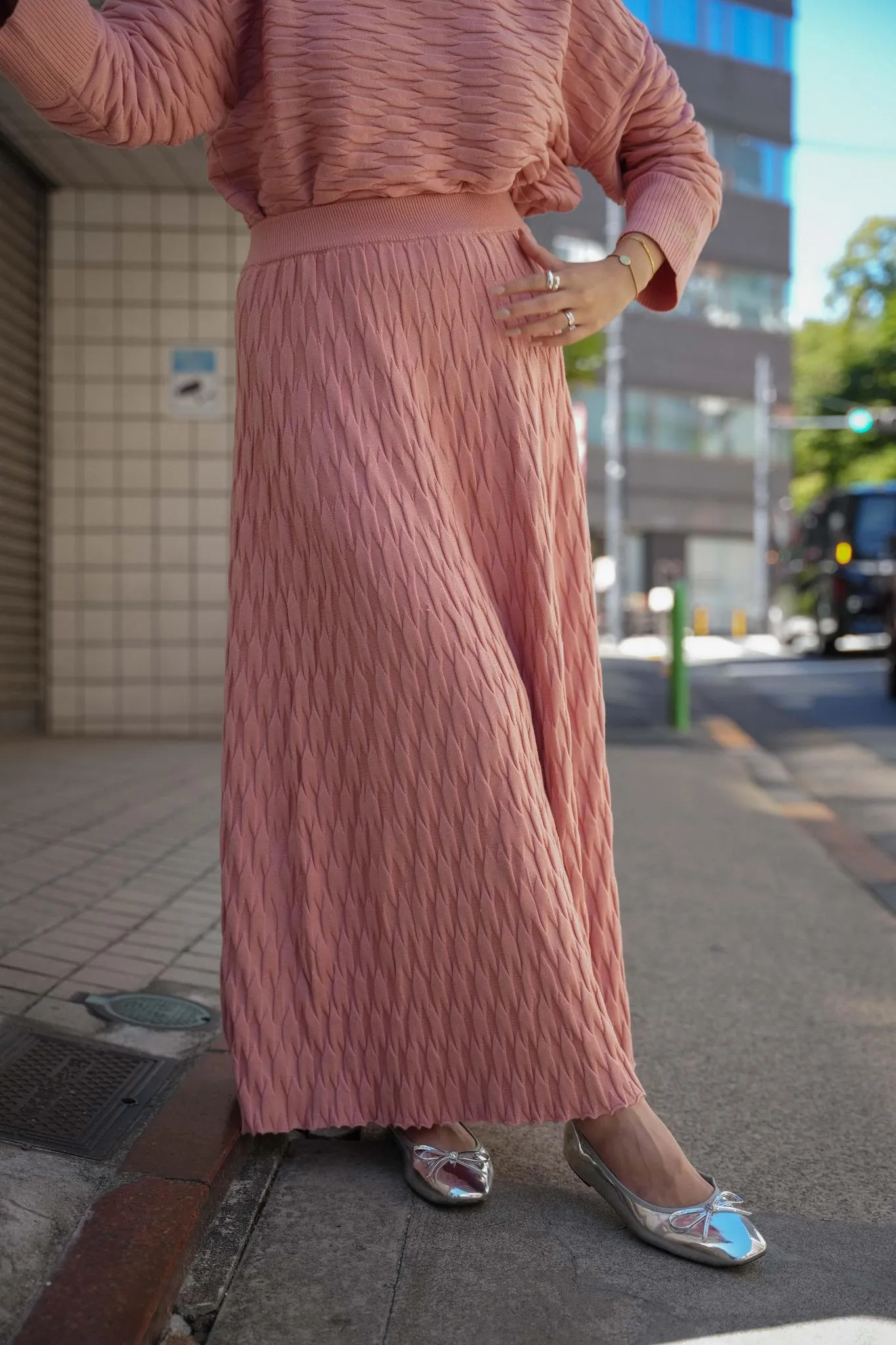 NUVOLA KNIT SKIRT IN SAKURA
