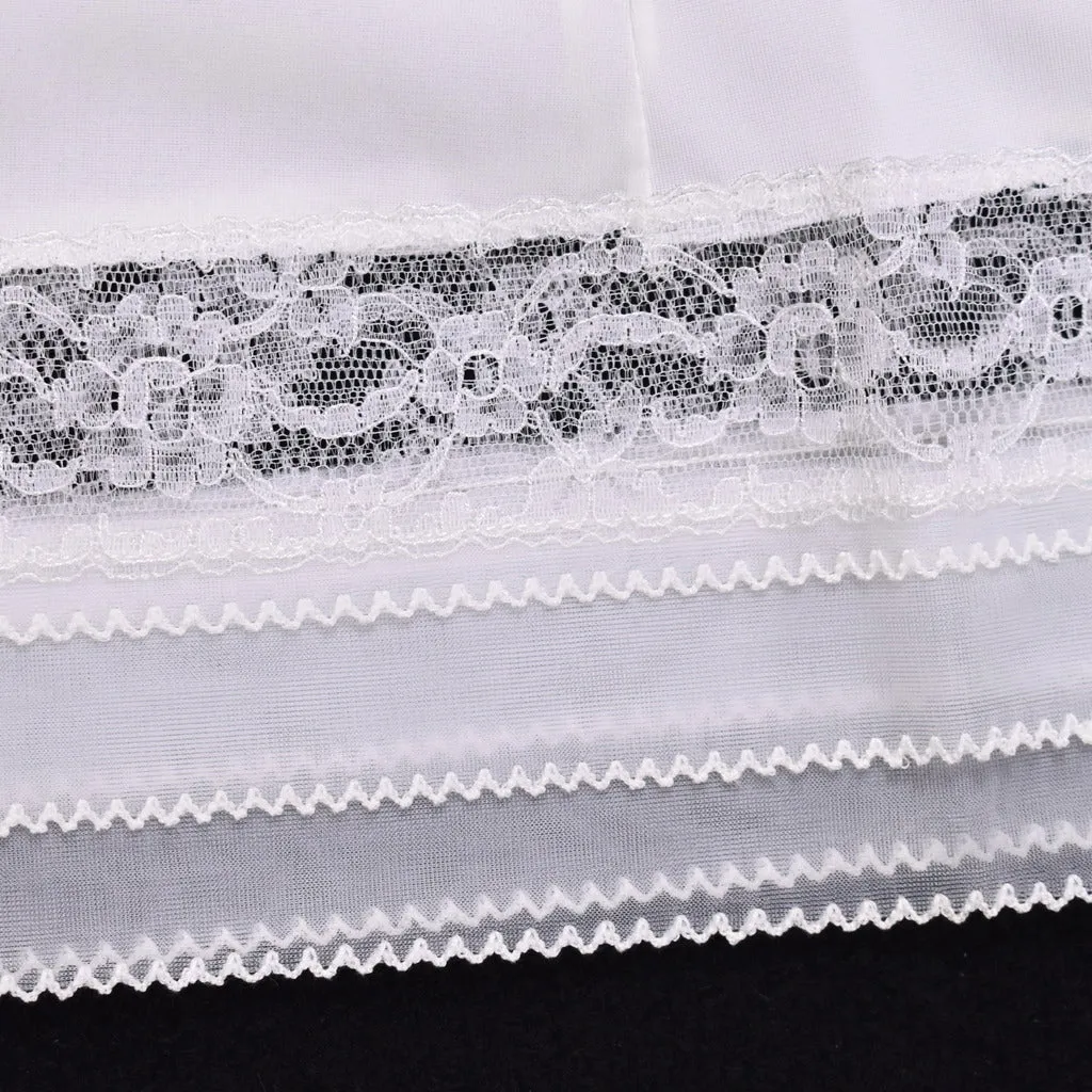 NWOT 1950s Off White Ric Rac Lace Full Slip
