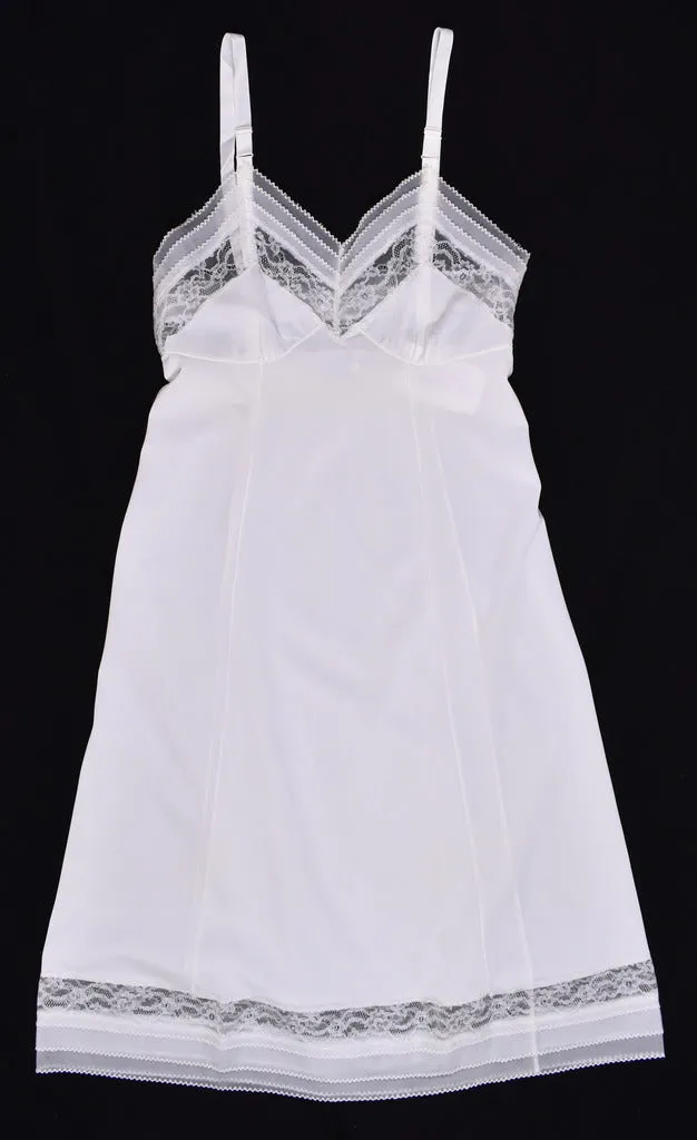 NWOT 1950s Off White Ric Rac Lace Full Slip