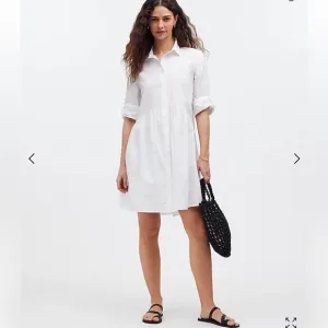 NWT Madewell Classic button front shirt dress poplin white small