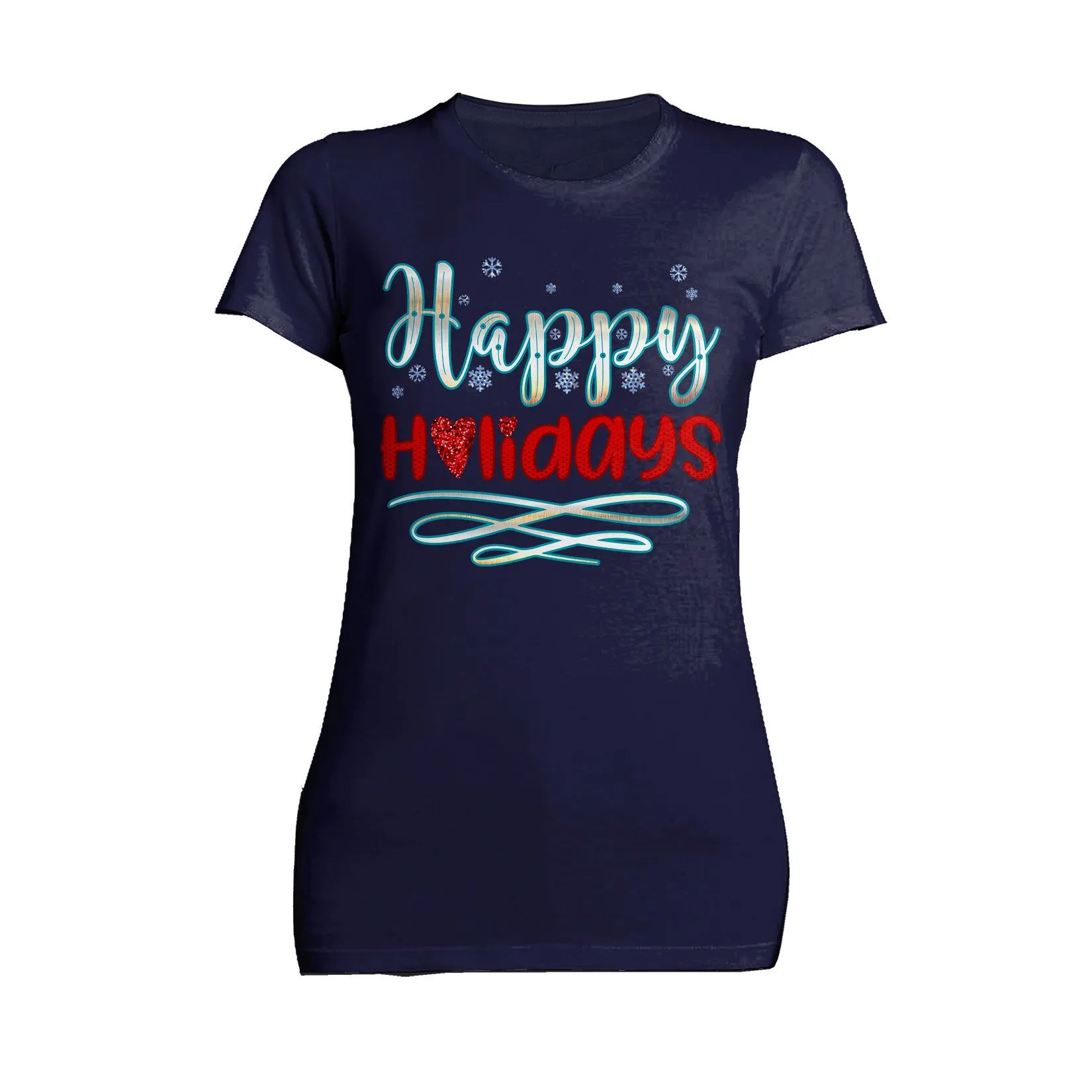 NYE Happy Holidays Snowflake Sparkle Xmas Eve Bling Party Women's T-Shirt