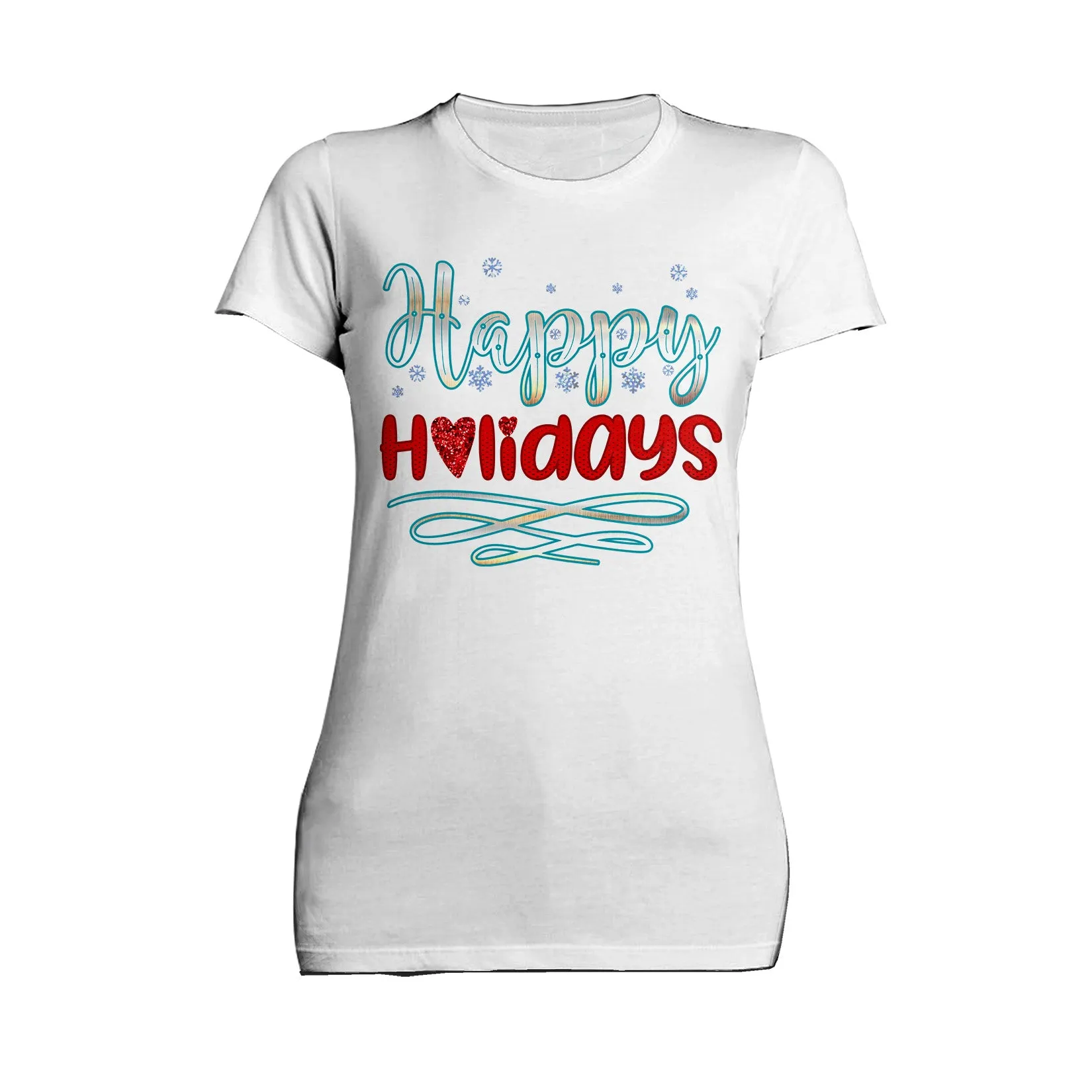 NYE Happy Holidays Snowflake Sparkle Xmas Eve Bling Party Women's T-Shirt