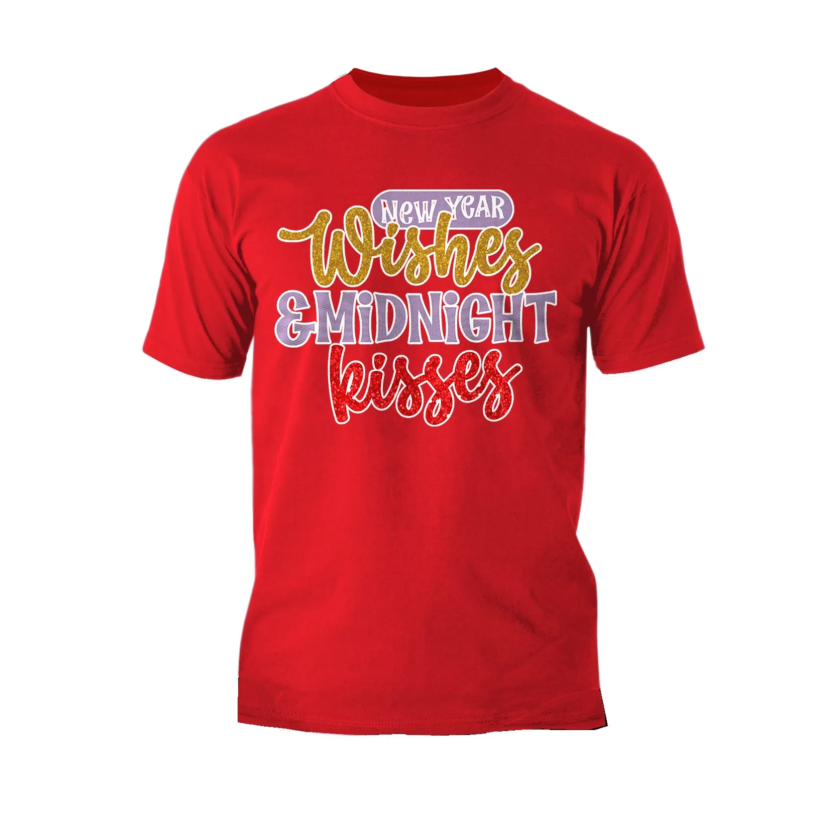 NYE New Year Wishes Midnight Kisses Eve Party Cute Couples Men's T-Shirt