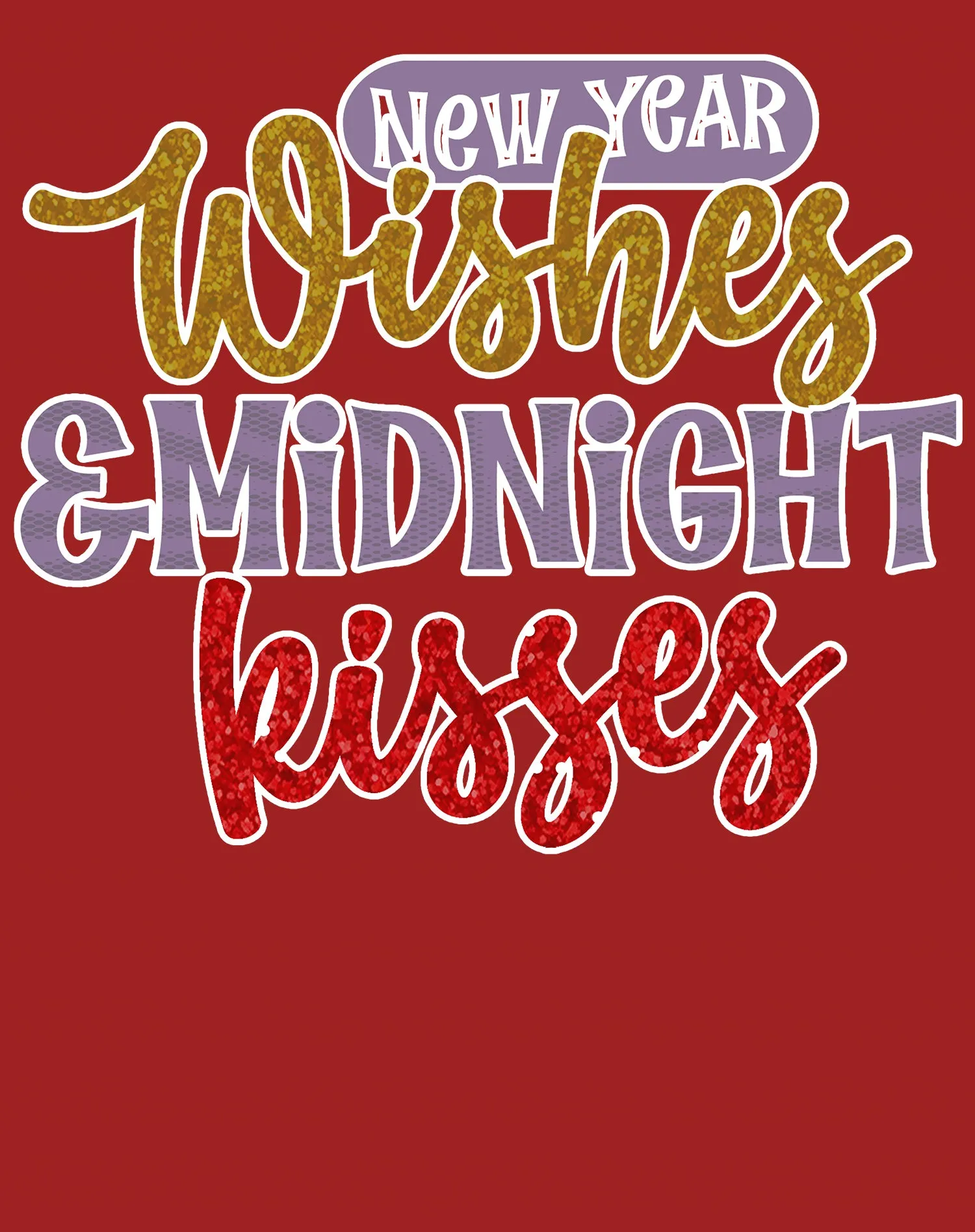 NYE New Year Wishes Midnight Kisses Eve Party Cute Couples Men's T-Shirt