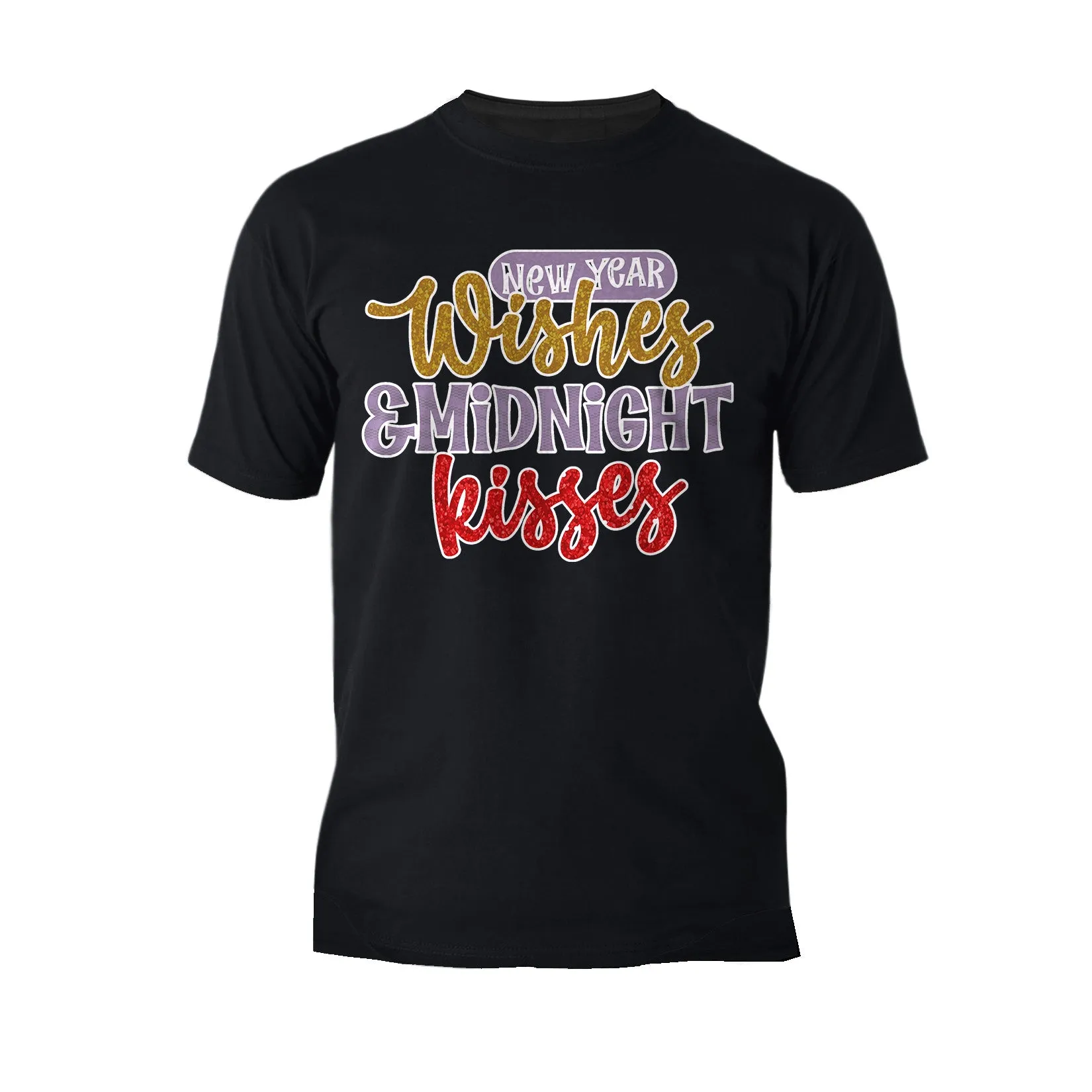 NYE New Year Wishes Midnight Kisses Eve Party Cute Couples Men's T-Shirt