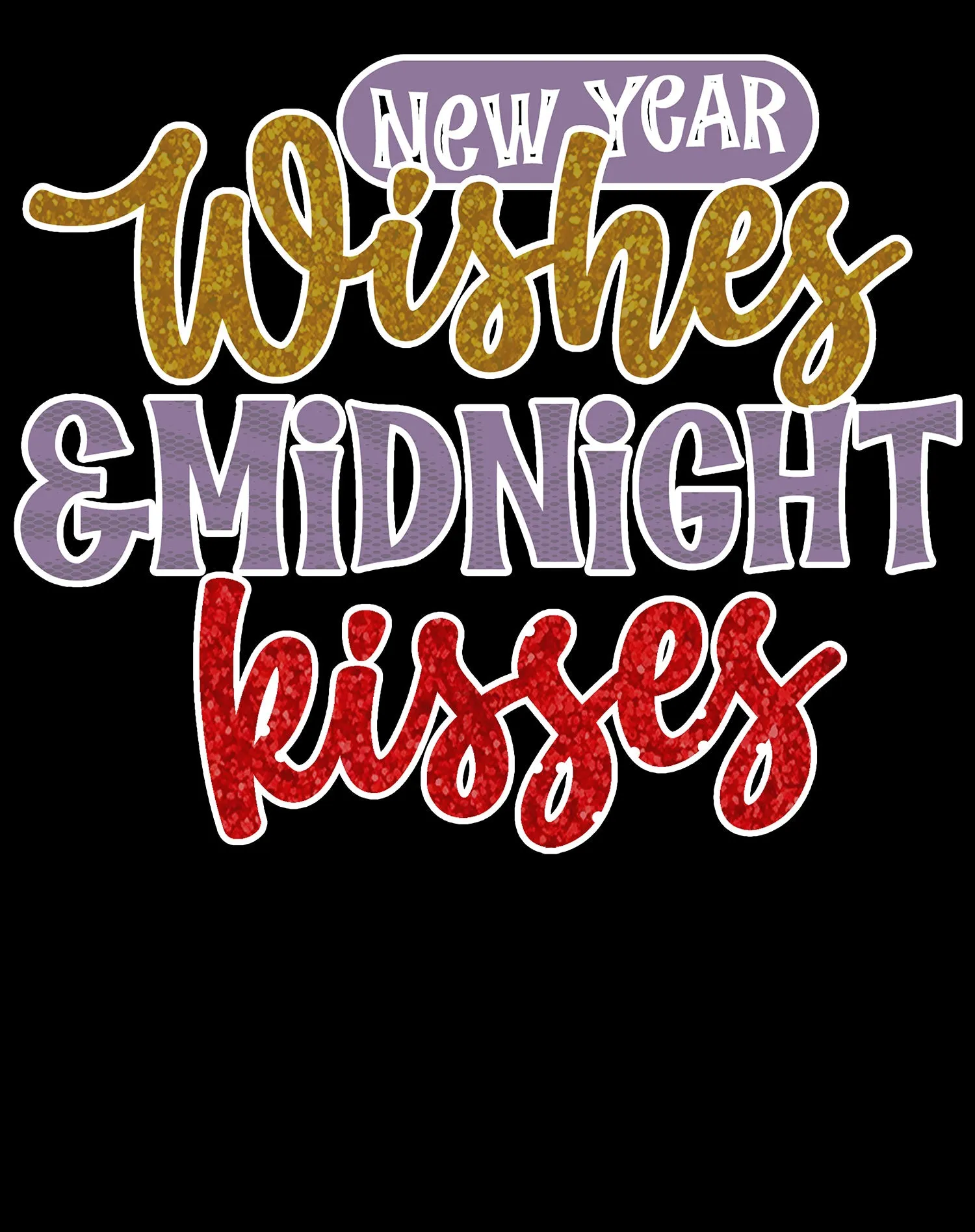 NYE New Year Wishes Midnight Kisses Eve Party Cute Couples Men's T-Shirt