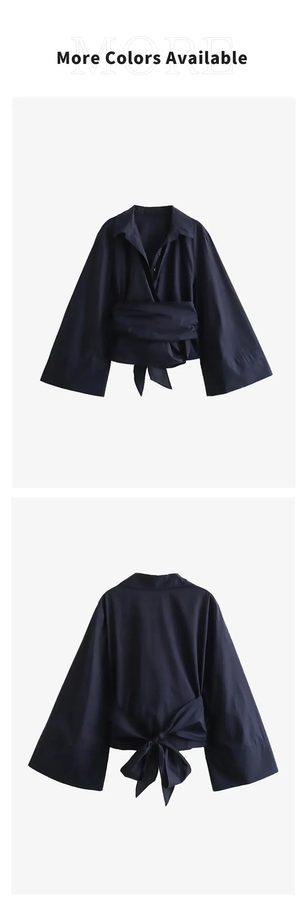 Obsidian Phoenix Double-Breasted Poplin Shirt - Polo Neck with Bow Tie