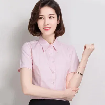 Obsidian Phoenix  Women’s White Shirt - Long Sleeve Elegant Blouse, OL Basic Top for Fashionable Wear