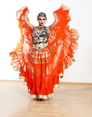 Orange skirt with gold border