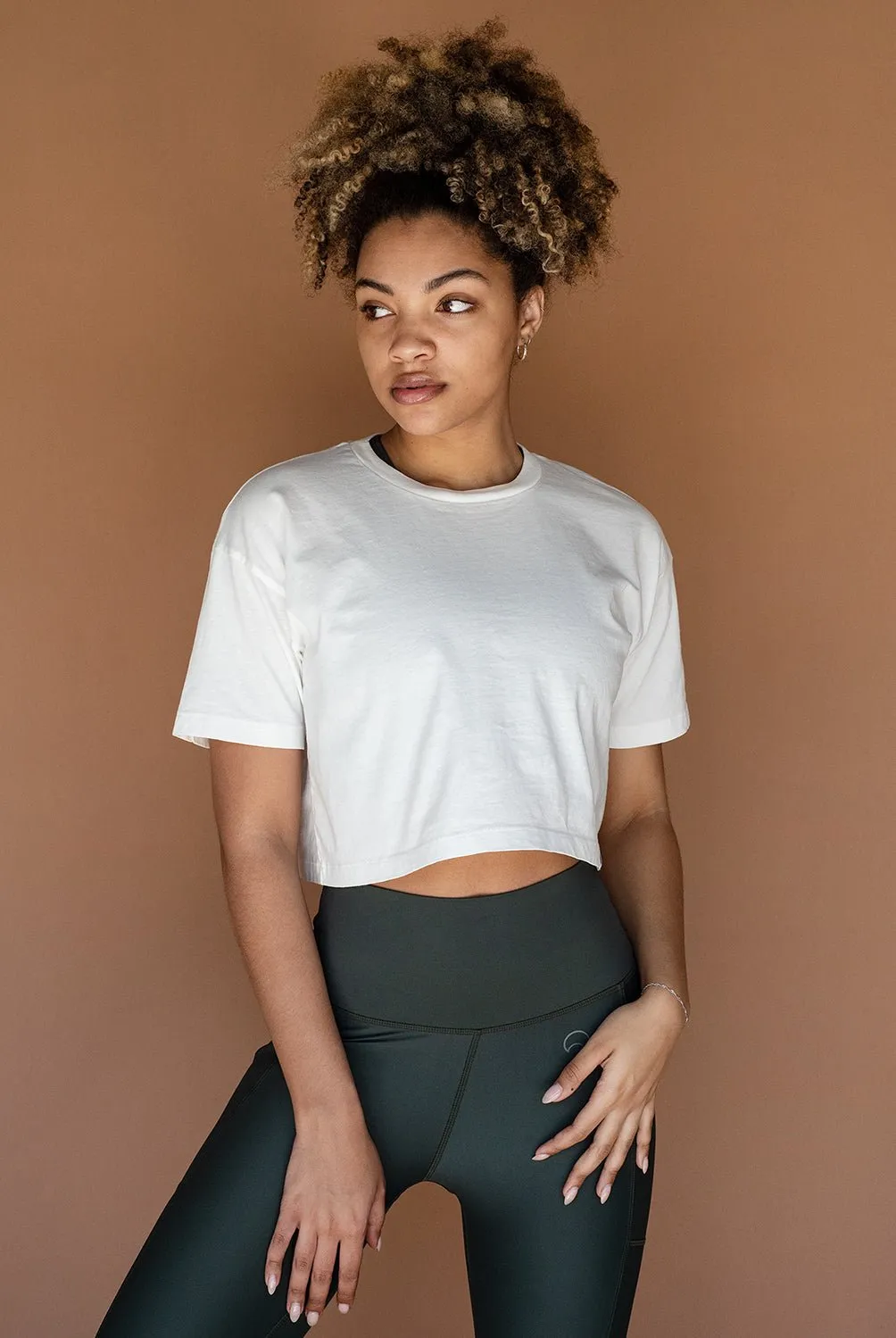 Organic Crop Tee - Stonewash Cream