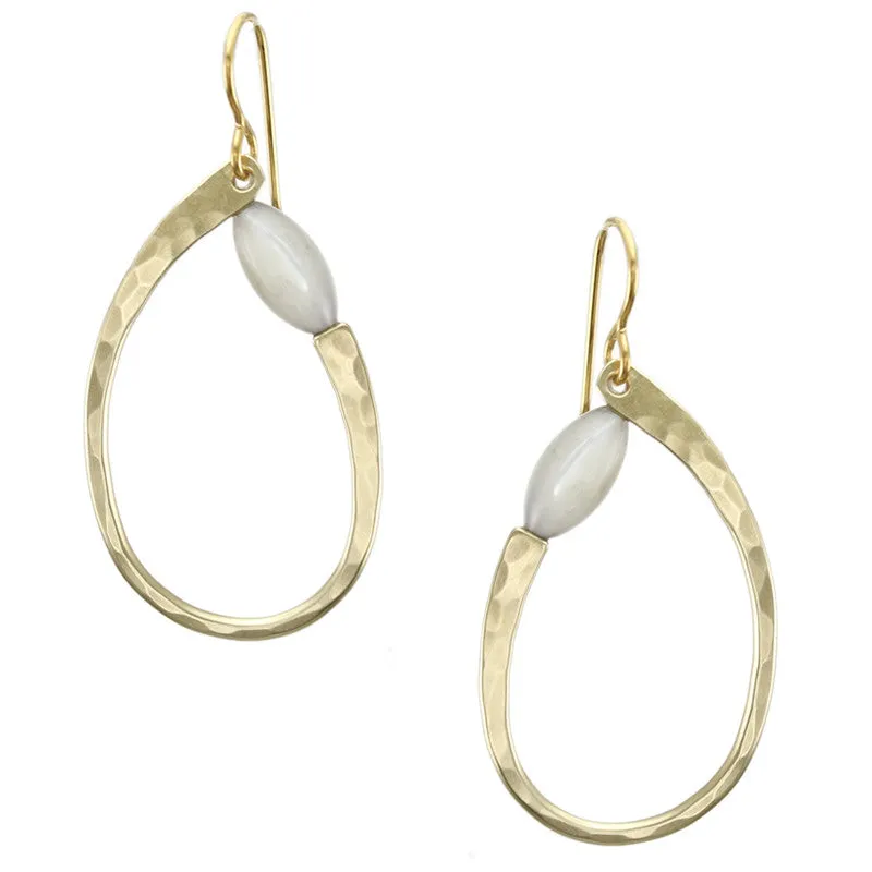 Oval Ring with Mother of Pearl Bead Earring