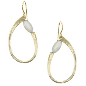 Oval Ring with Mother of Pearl Bead Earring