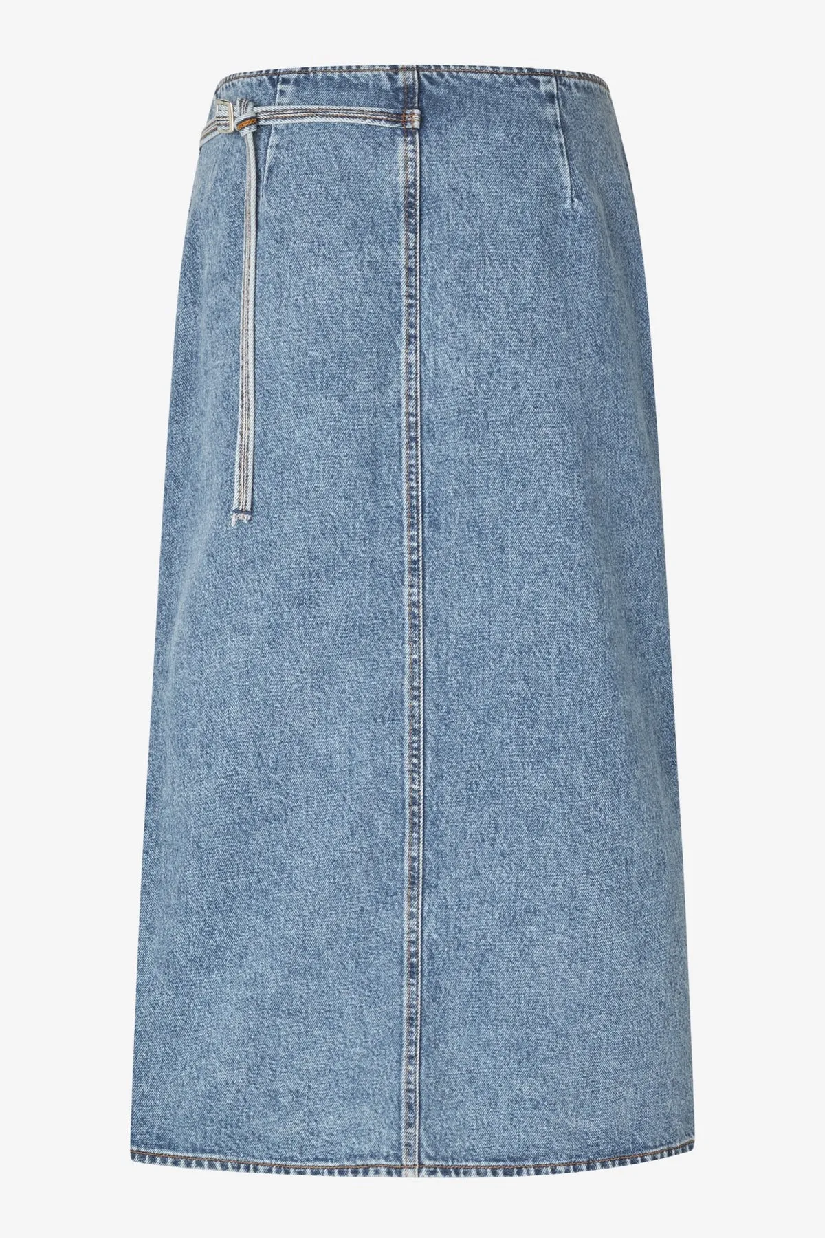Oval Square Soul Denim Skirt // Ice Blue Wash