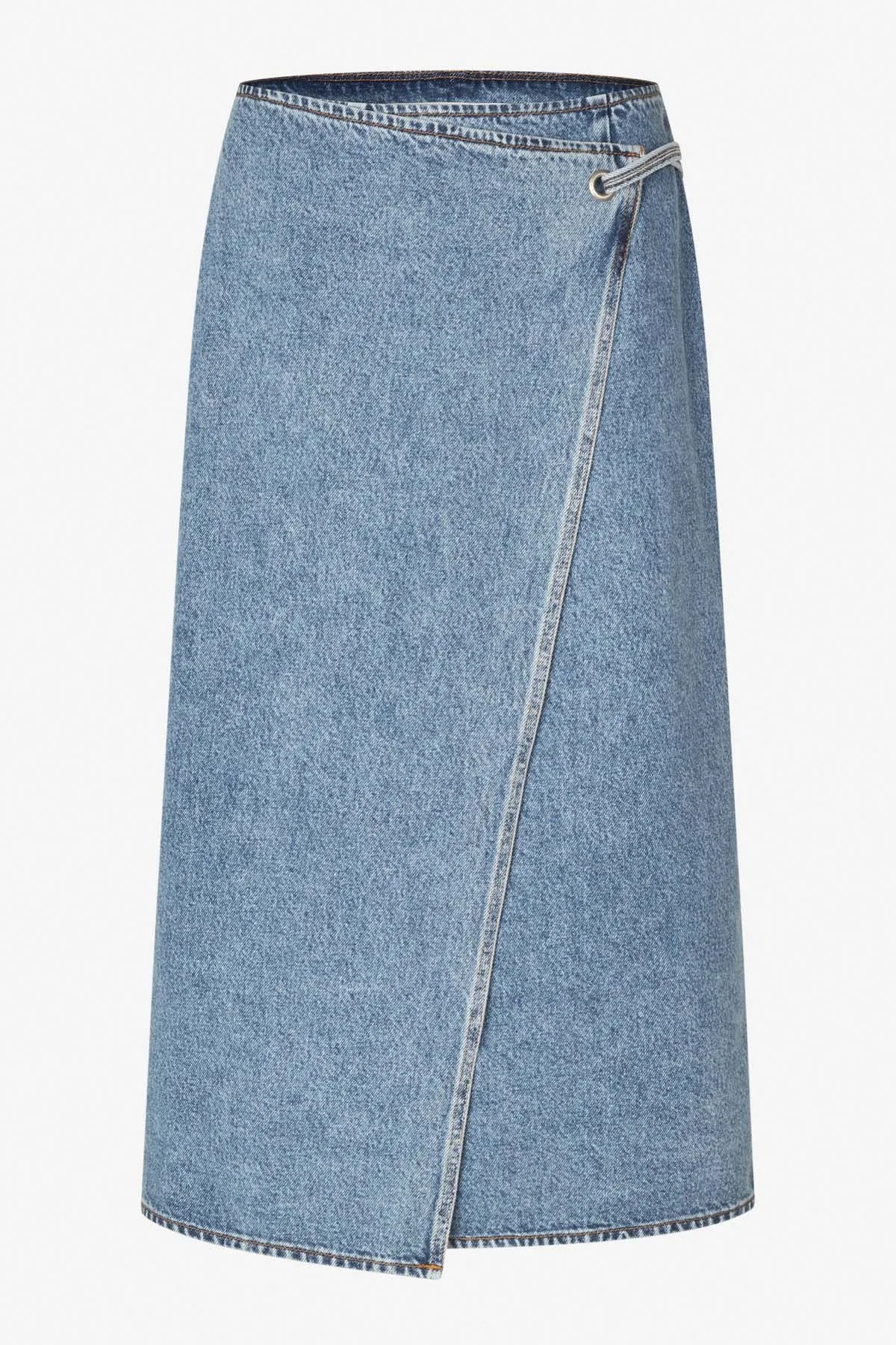 Oval Square Soul Denim Skirt // Ice Blue Wash