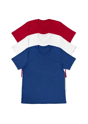 Oversize Men's Patriotic T-Shirt Bundle - Red, White, Blue (2XL-6XL)