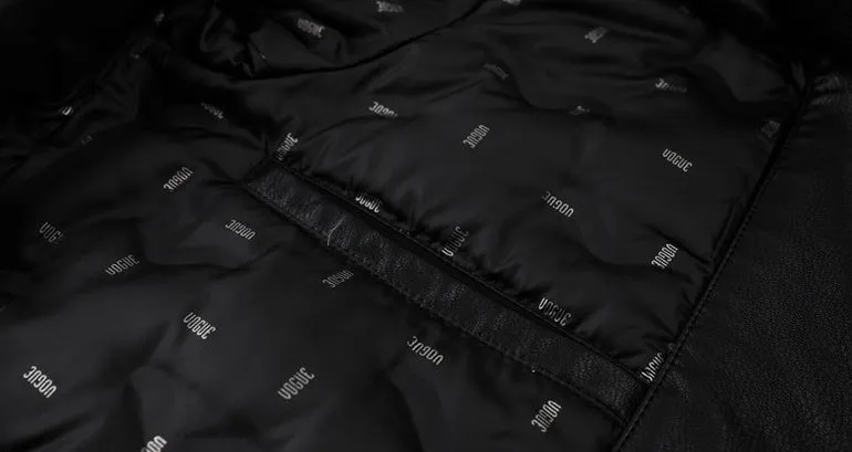 Padded Windproof PU Jacket for Versatile Business Looks