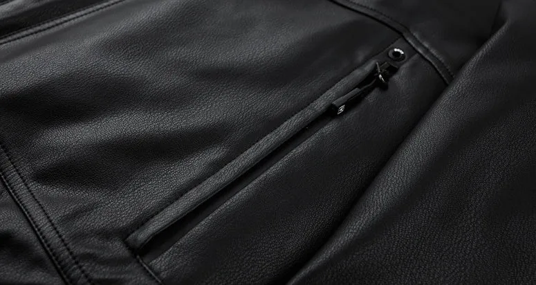Padded Windproof PU Jacket for Versatile Business Looks