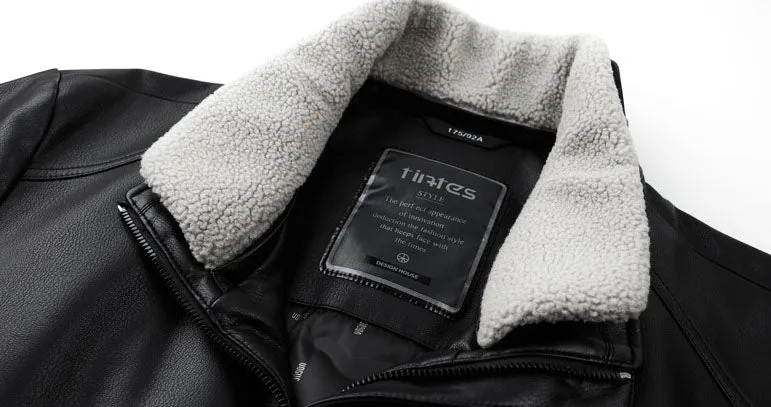 Padded Windproof PU Jacket for Versatile Business Looks
