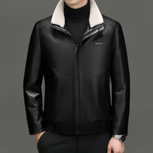 Padded Windproof PU Jacket for Versatile Business Looks