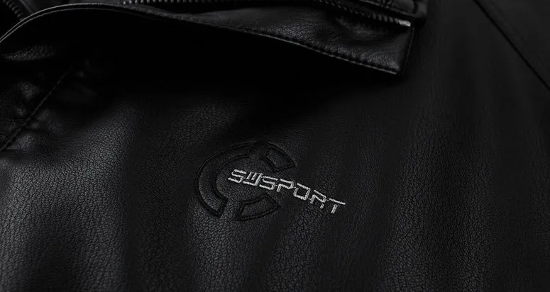 Padded Windproof PU Jacket for Versatile Business Looks