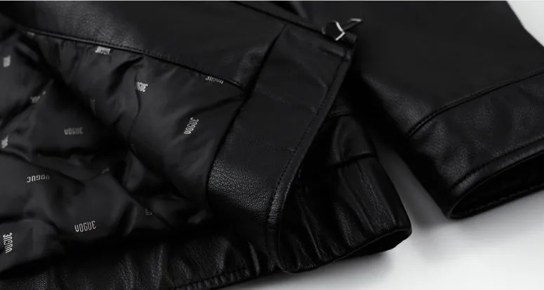 Padded Windproof PU Jacket for Versatile Business Looks
