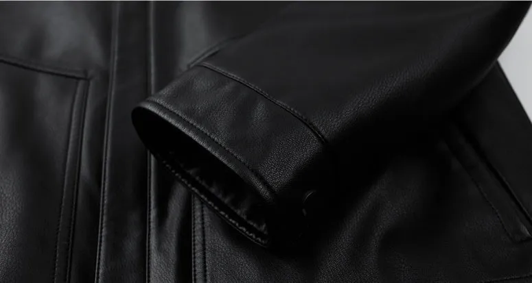 Padded Windproof PU Jacket for Versatile Business Looks
