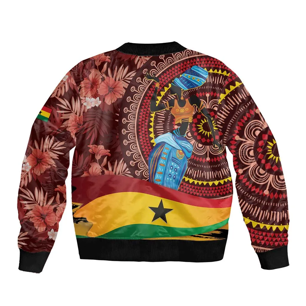 Panafest Bomber Jacket Ghana Tropical African Pattern LT01