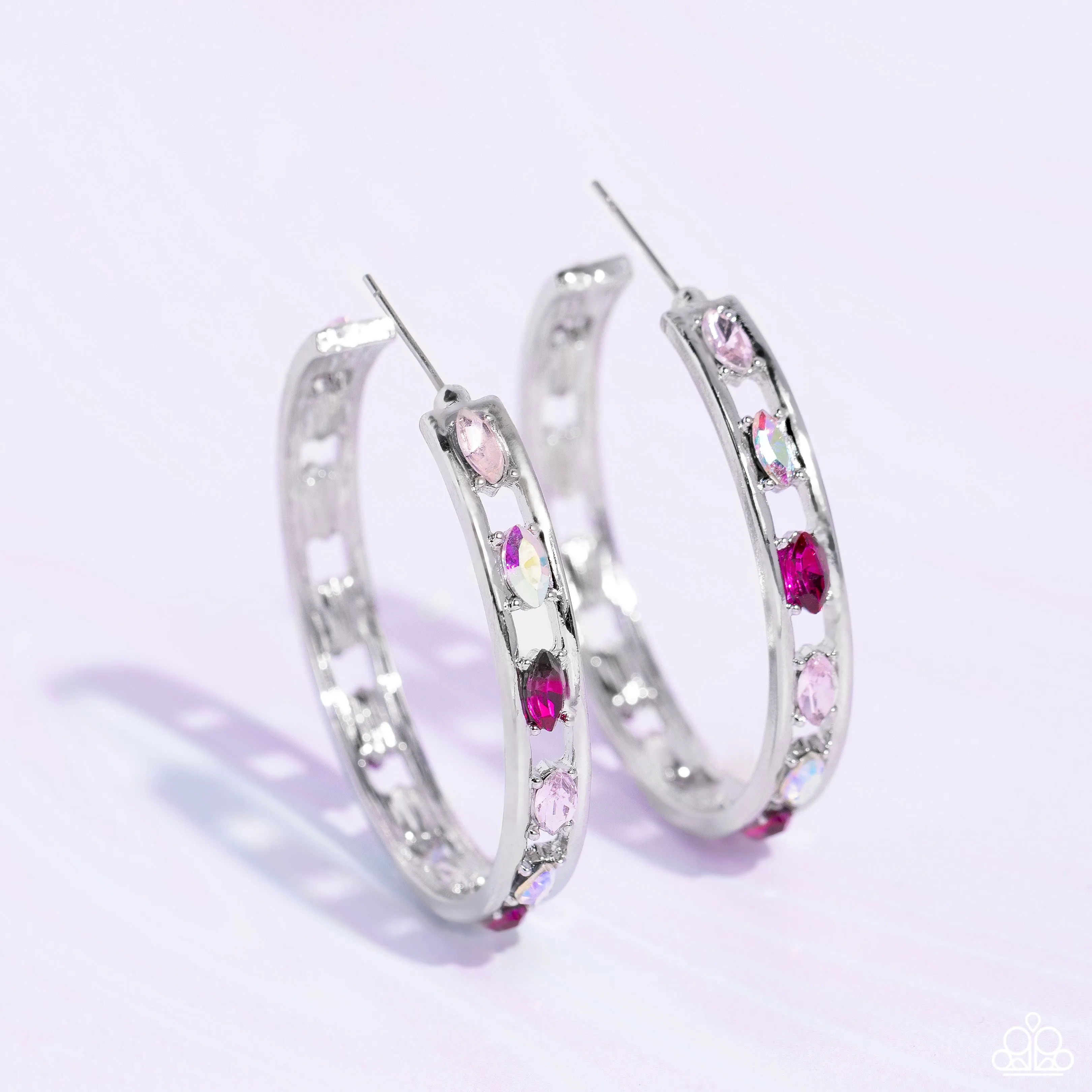 Paparazzi The Gem Fairy - Pink Hoop Earrings