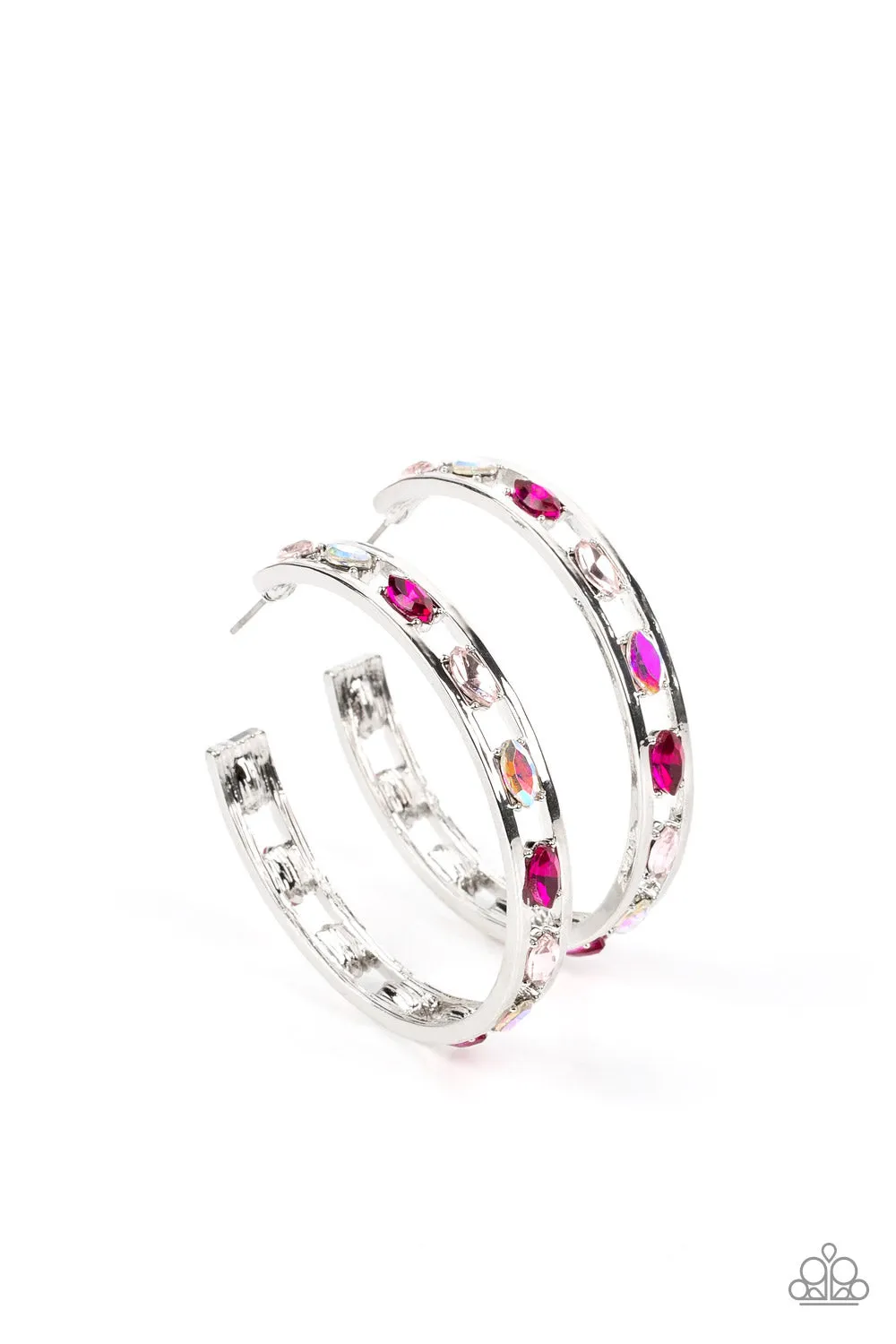 Paparazzi The Gem Fairy - Pink Hoop Earrings