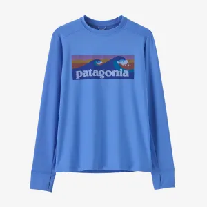 Patagonia - K's L/S Cap SW T-Shirt - Boardshort Logo: Abundant Blue