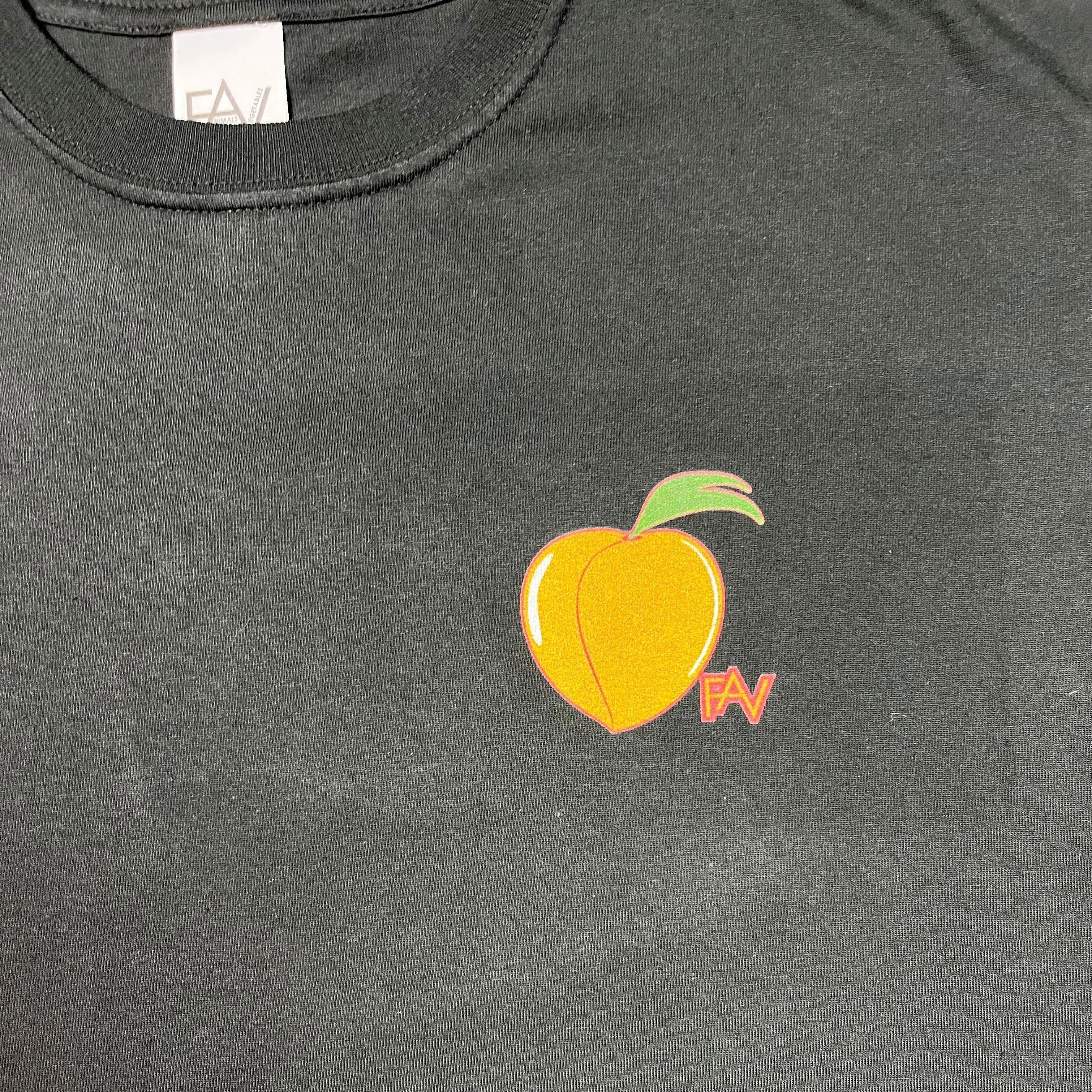 Peach - Black Heavyweight T-Shirt