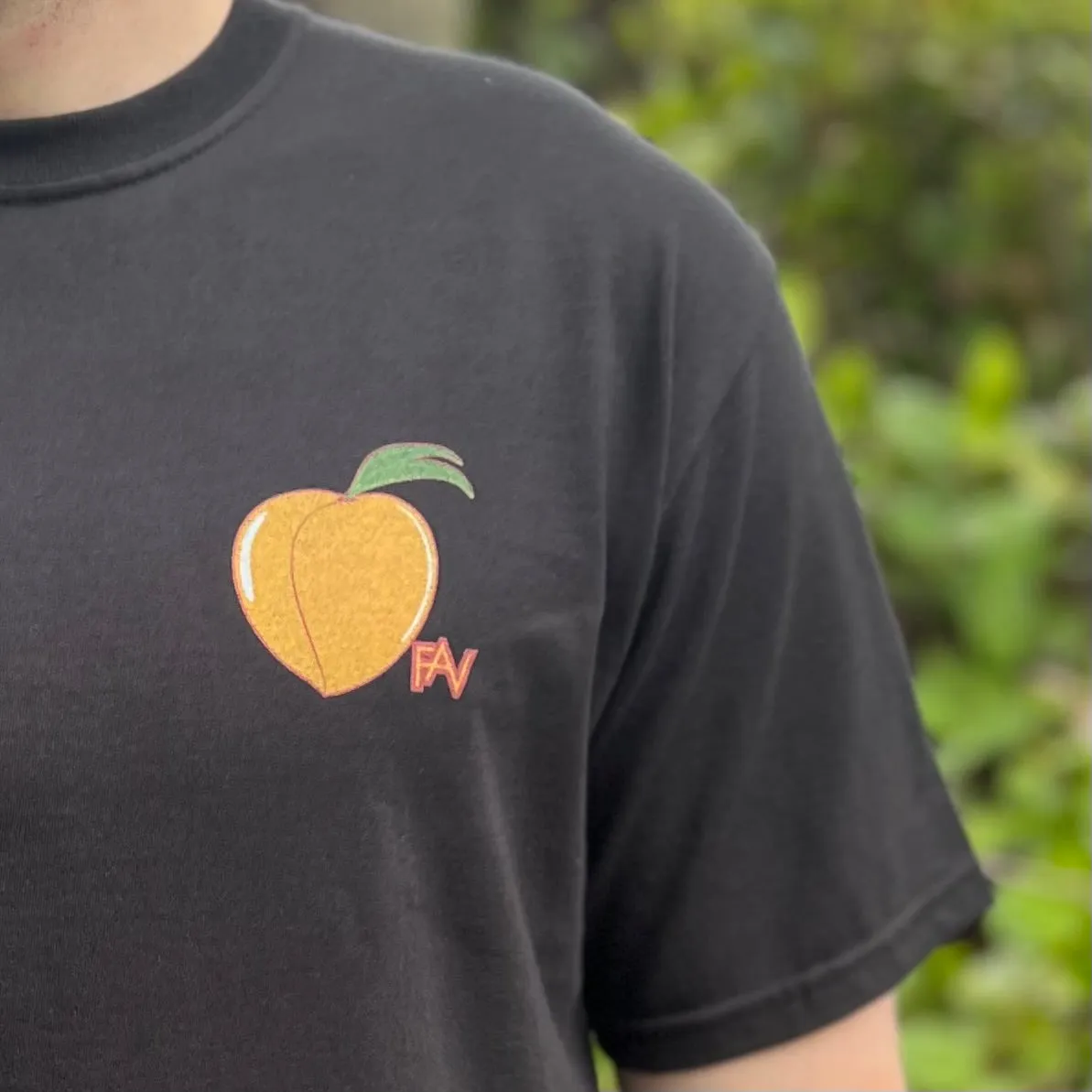 Peach - Black Heavyweight T-Shirt