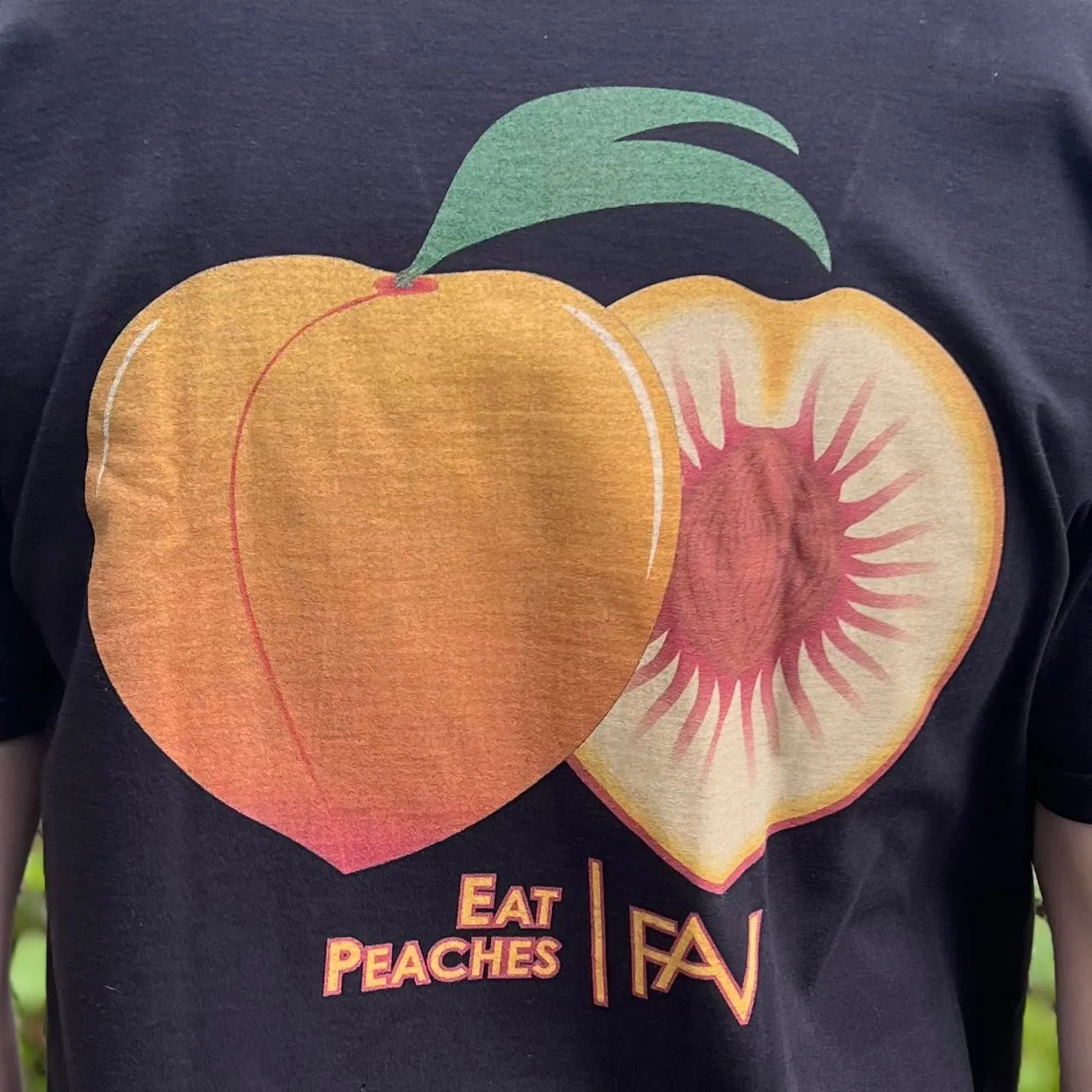 Peach - Black Heavyweight T-Shirt