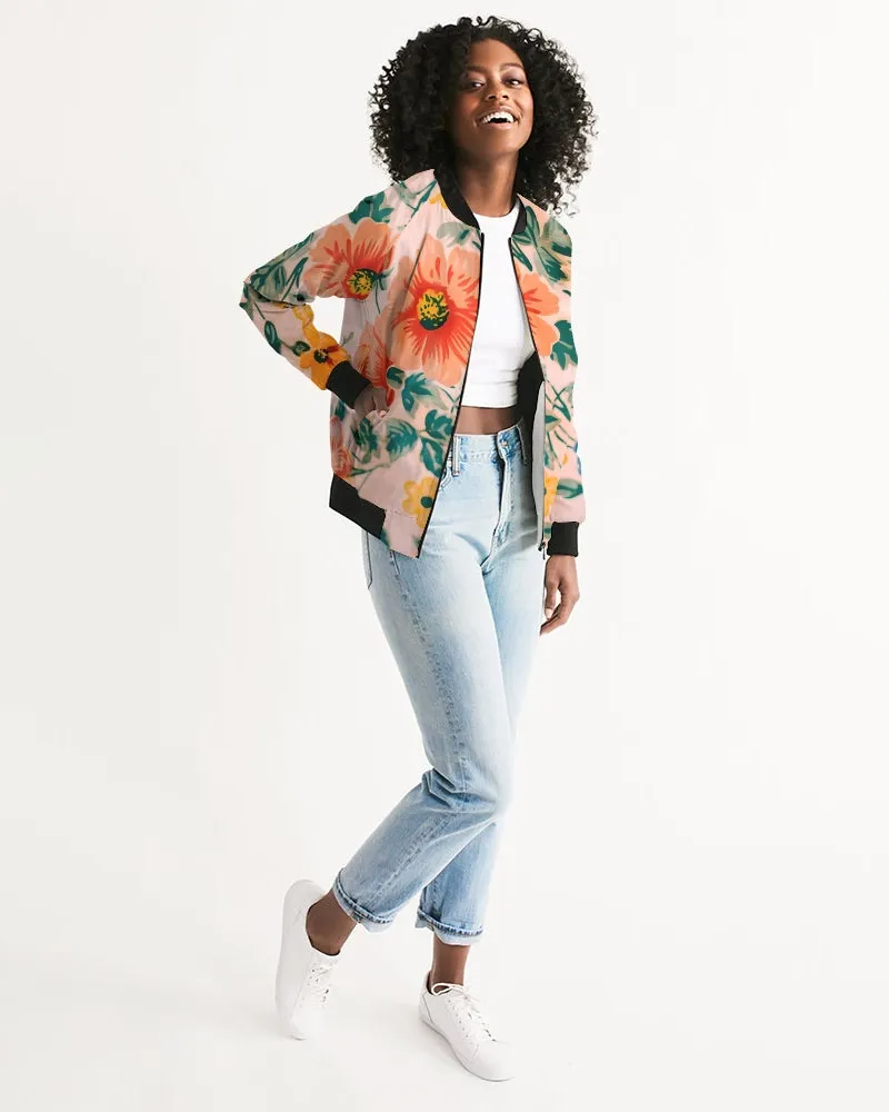 Peach Flowers Women's Bomber Jacket