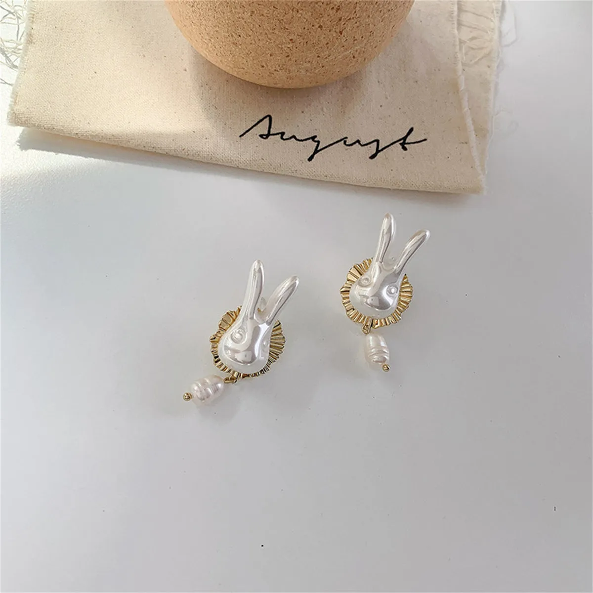 Pearl & 18K Gold-Plated Rabbit Ear Jackets