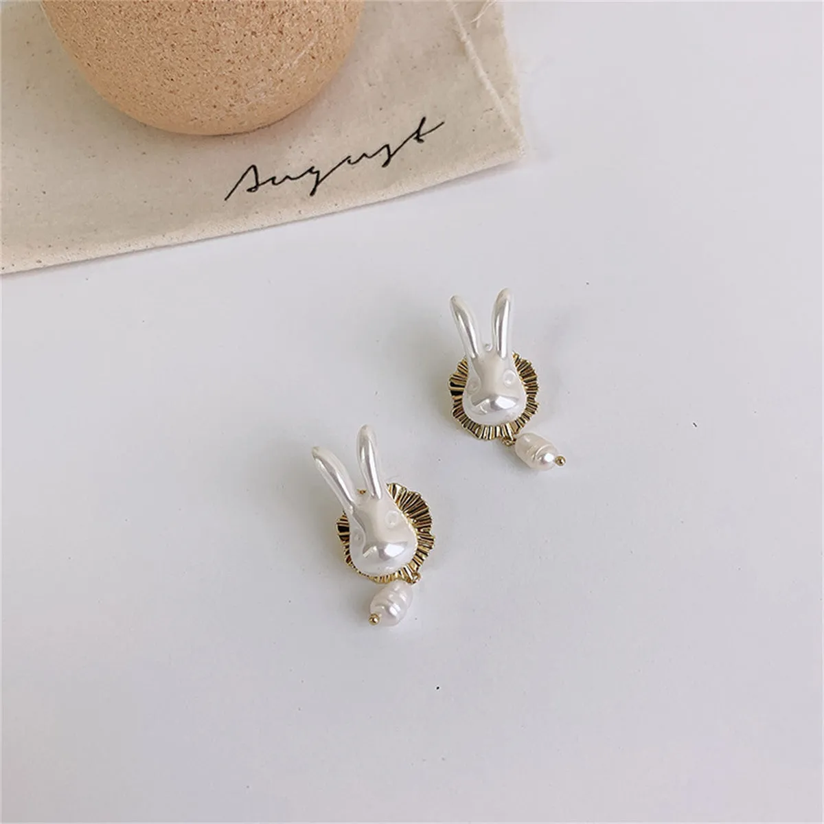 Pearl & 18K Gold-Plated Rabbit Ear Jackets