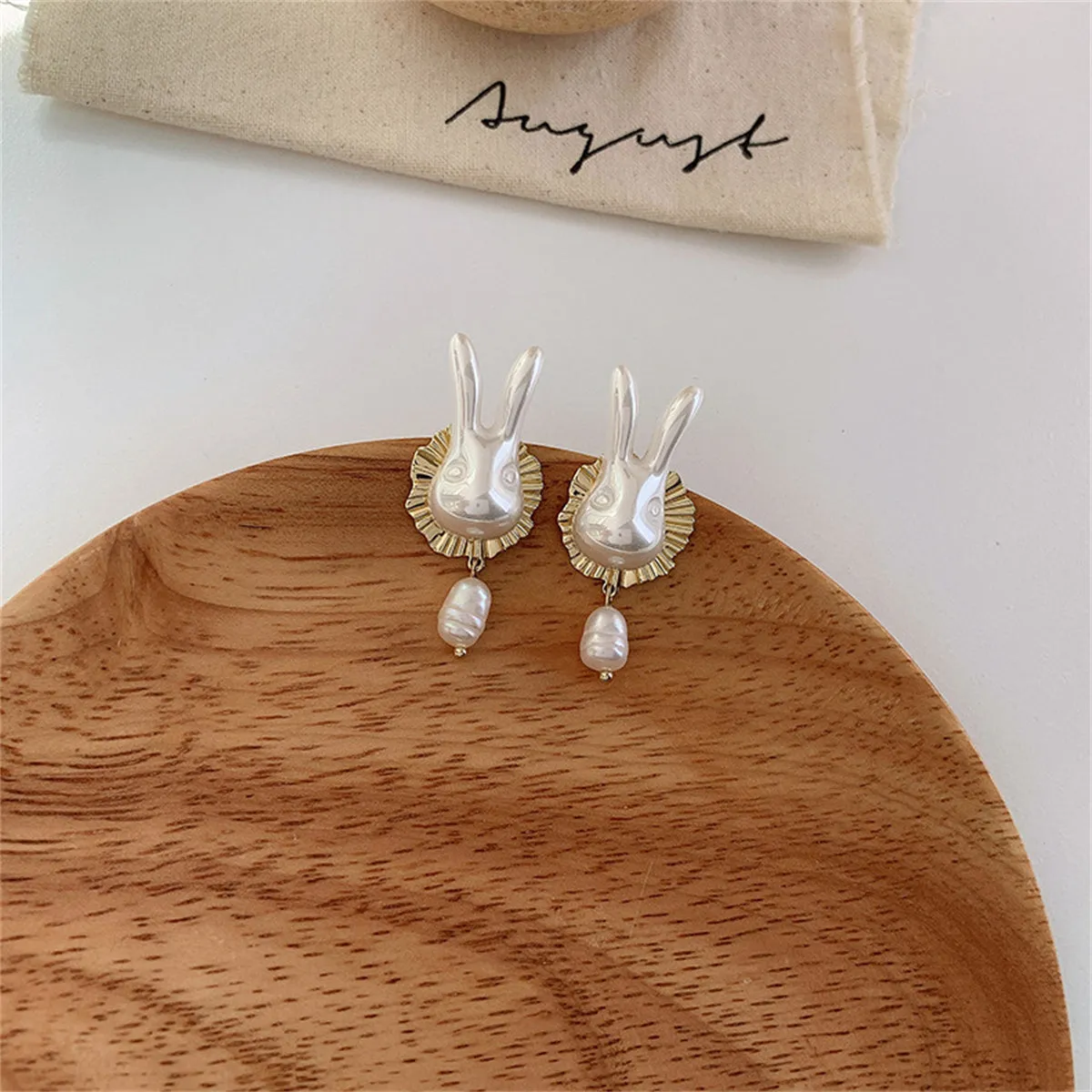 Pearl & 18K Gold-Plated Rabbit Ear Jackets