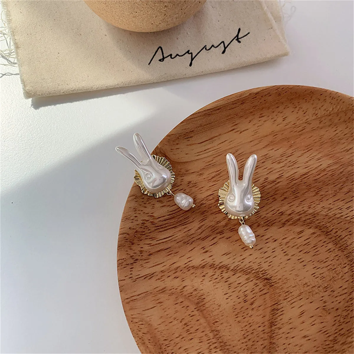 Pearl & 18K Gold-Plated Rabbit Ear Jackets